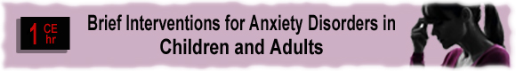 Anxiety Disorders continuing education psychologist CEUs
